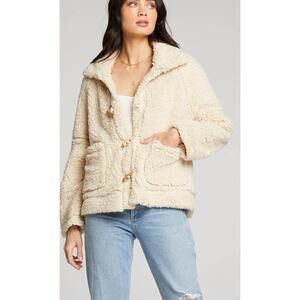 Saltwater Luxe Bexey Toggle Sherpa Jacket Jacket Natural Women's Size S NWT